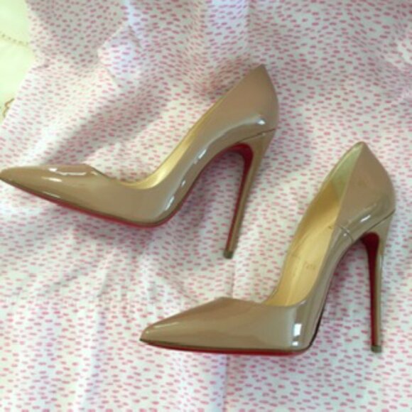 Christian Louboutin "So Kate" Nude Patent Leather Stiletto Pumps - Picture 9 of 15